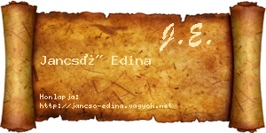 Jancsó Edina névjegykártya